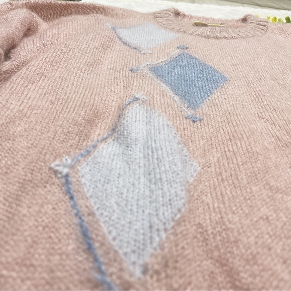 Vintage 80s Aspiring New Zealand Mohair Pullover Argyle Sweater Rapaki Mahana L - Picture 9 of 14